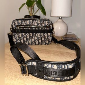Upcycled Messenger Bag with "dior" Details